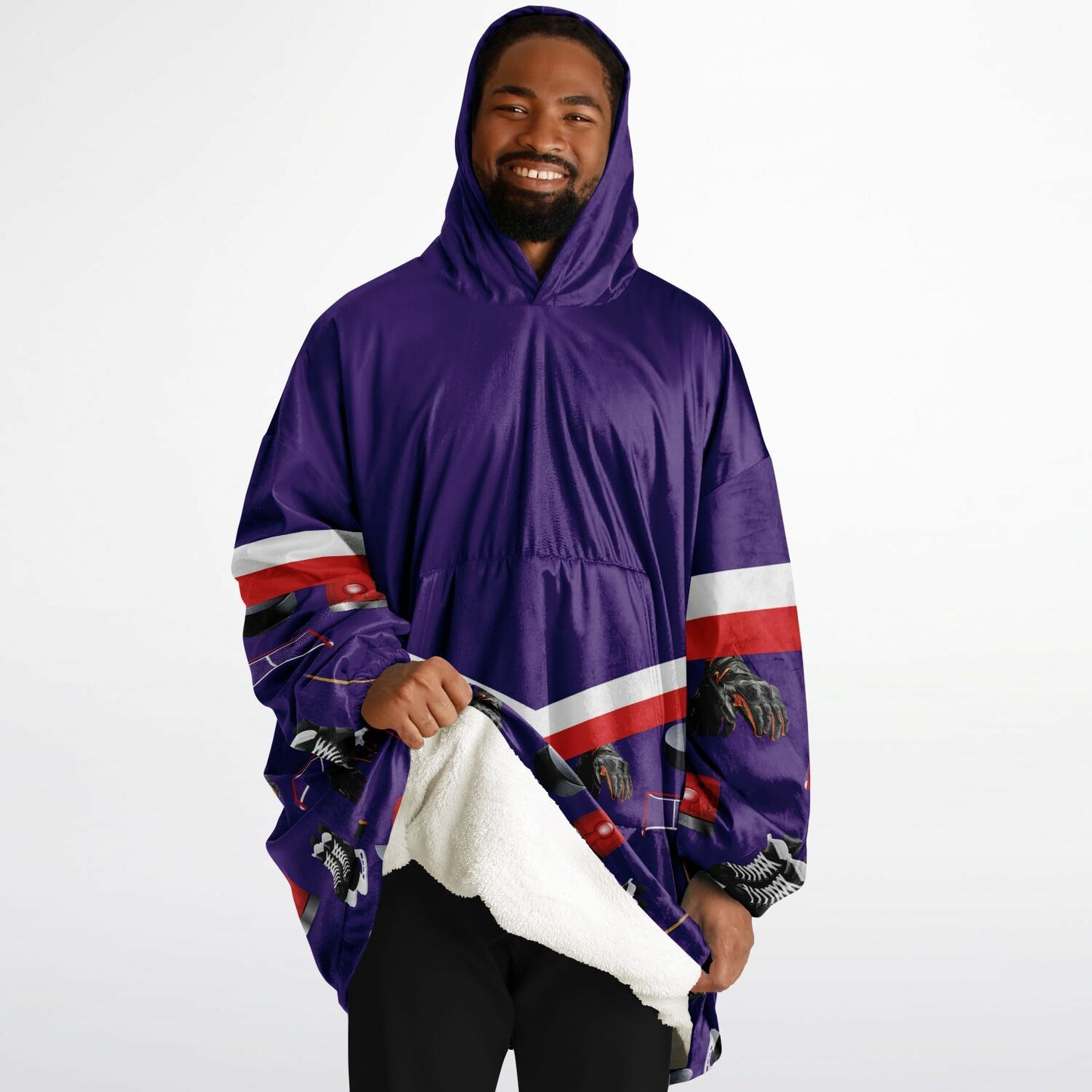 Personalized Hockey Oversized Hoodie (Purple) - Athlete’s # + HAS FLOW FOR DAYS