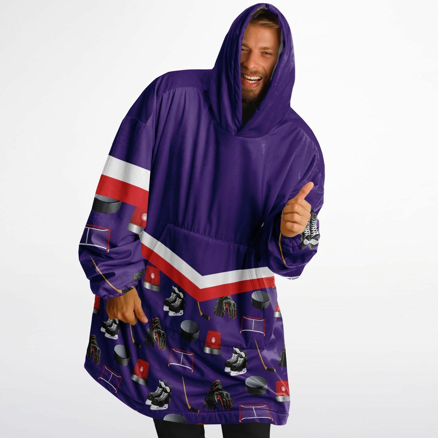 Personalized Hockey Oversized Hoodie (Purple) - Athlete’s # + HAS FLOW FOR DAYS