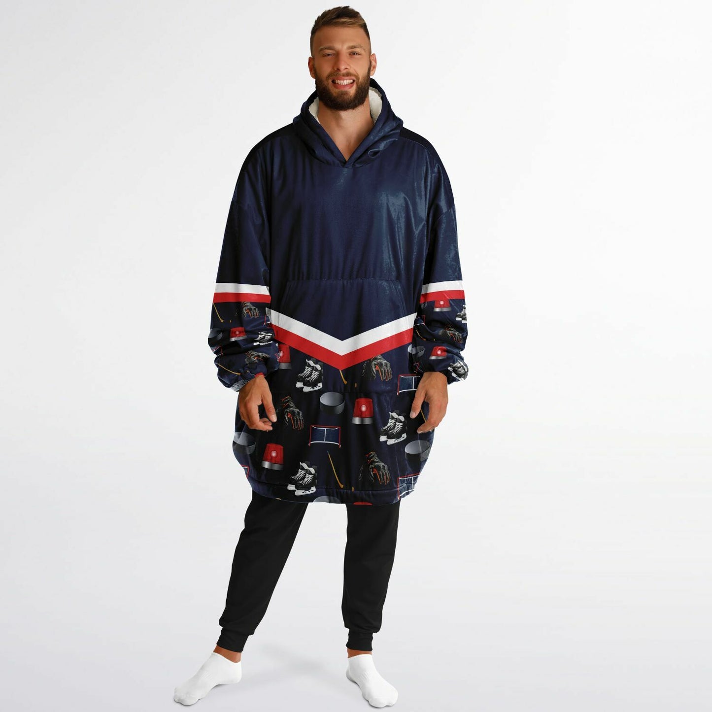 Personalized Hockey Oversized Hoodie (Navy) - Athlete’s # + HAS FLOW FOR DAYS