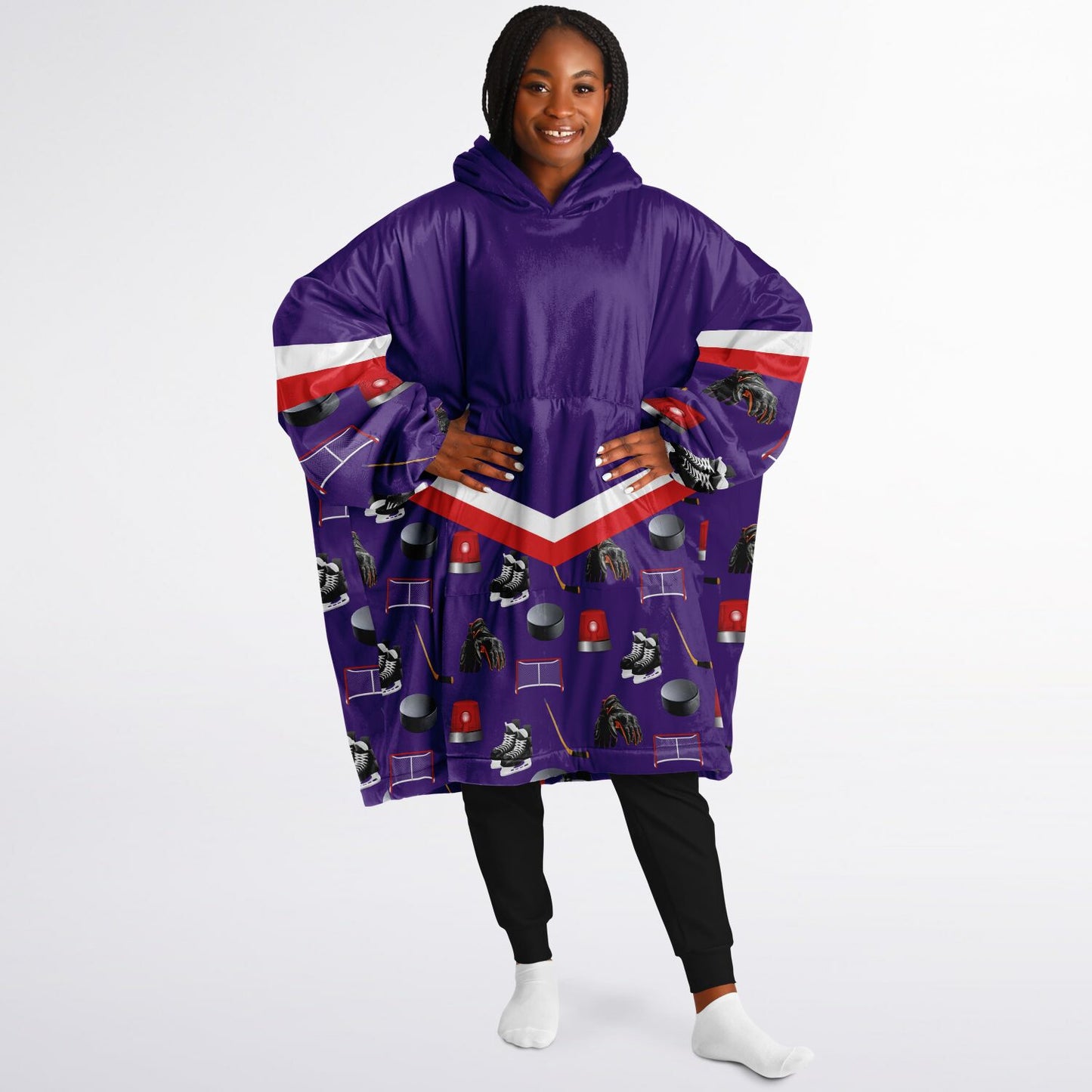 Personalized Hockey Oversized Hoodie (Purple) - Athlete’s # + HAS FLOW FOR DAYS