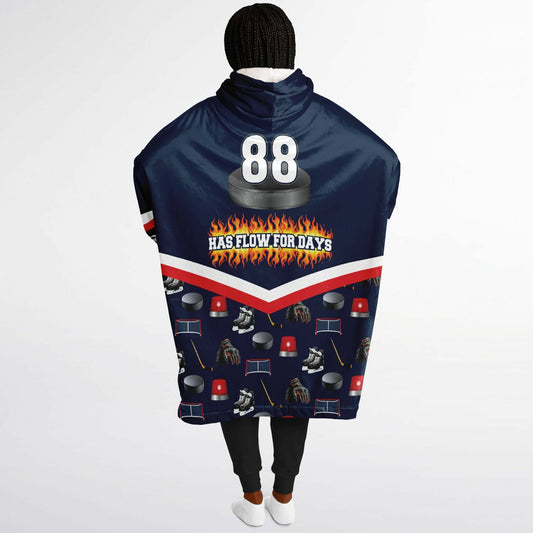 Personalized Hockey Oversized Hoodie (Navy) - Athlete’s # + HAS FLOW FOR DAYS