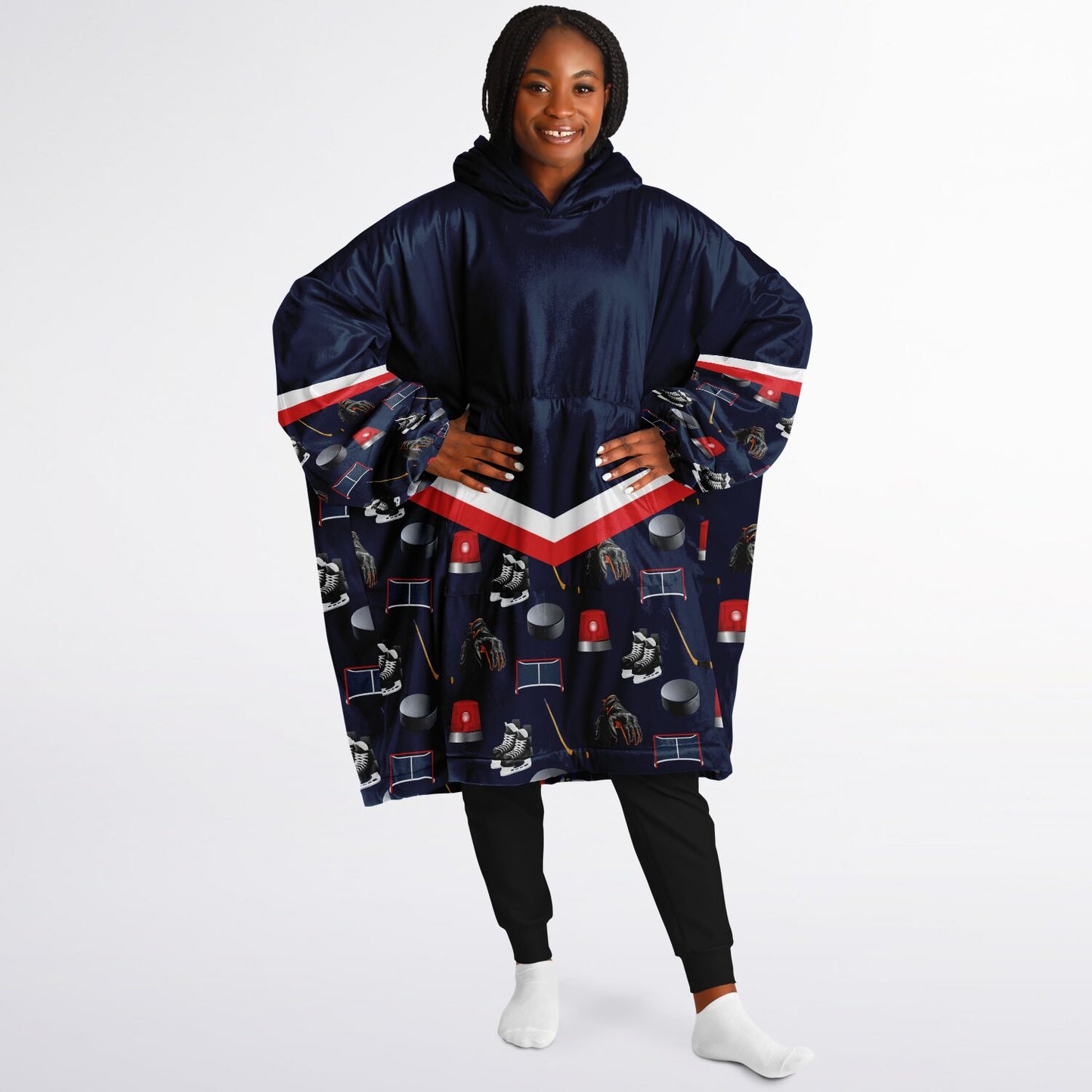 Personalized Hockey Oversized Hoodie (Navy) - Athlete’s # + HAS FLOW FOR DAYS