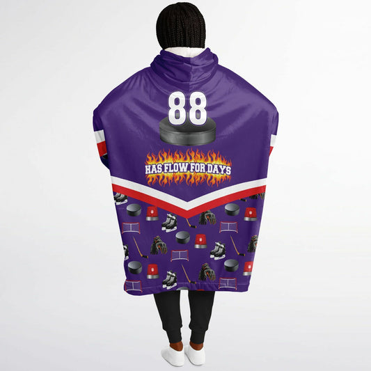 Personalized Hockey Oversized Hoodie (Purple) - Athlete’s # + HAS FLOW FOR DAYS