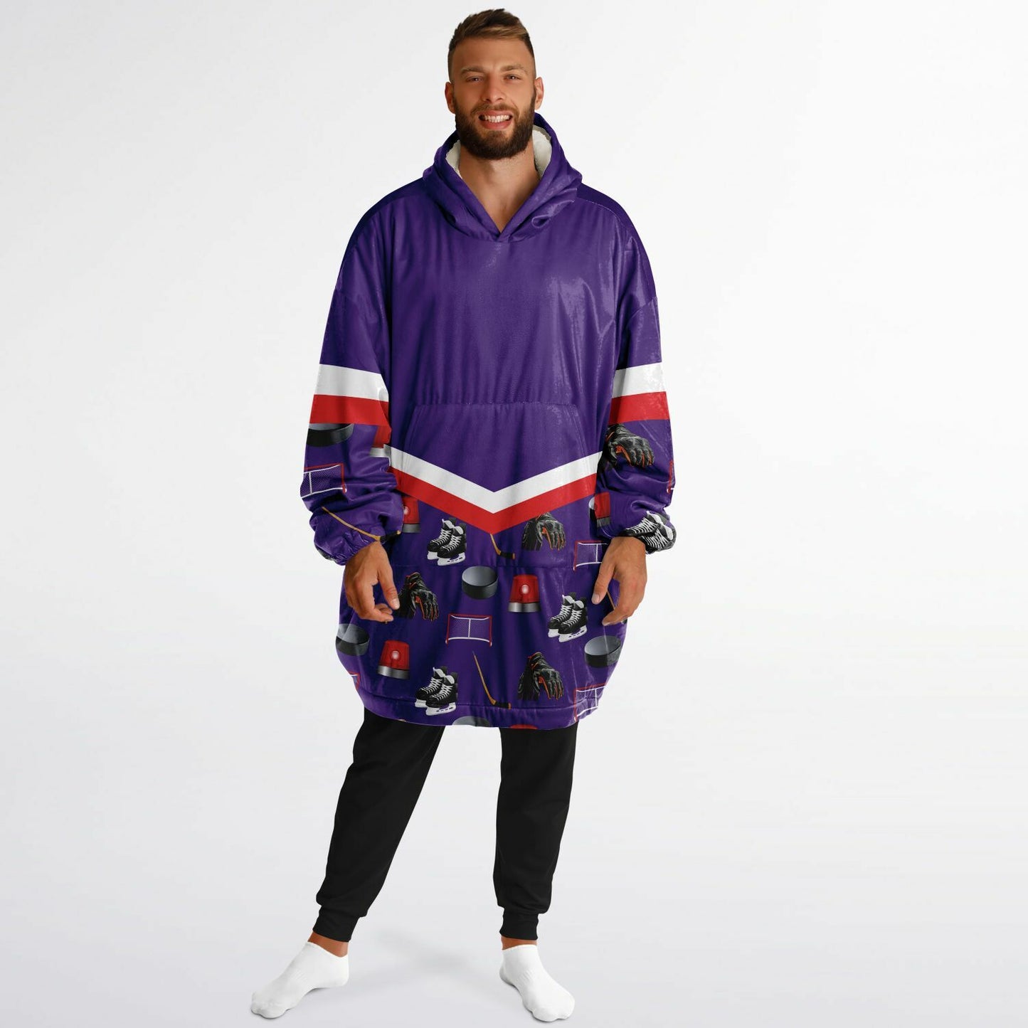 Personalized Hockey Oversized Hoodie (Purple) - Athlete’s # + HAS FLOW FOR DAYS